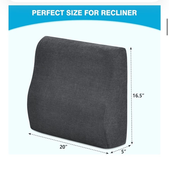 Dual Layer Gel Memory Foam Lumbar Support Recliner Pillow Ergonomic Orthopedic - Picture 8 of 9
